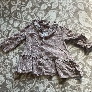 GAP Pink Floral Ruffle Blouse